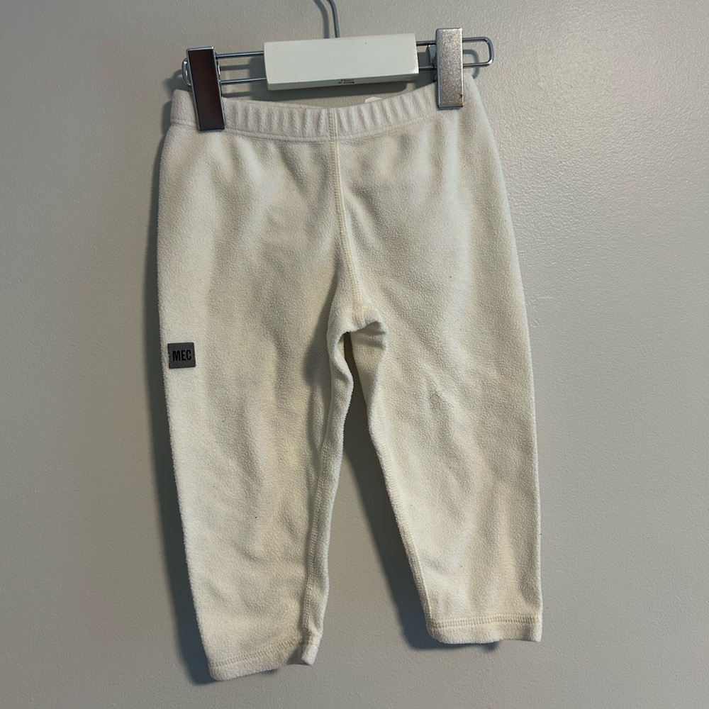 MEC Kids 12m white fleece Leggings pants